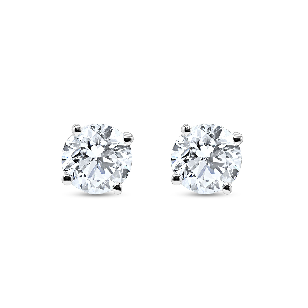 1.50 CTW Round Diamond Stud Earrings