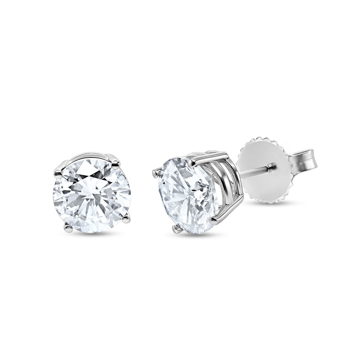 3.13 CTW Round Diamond Stud Earrings