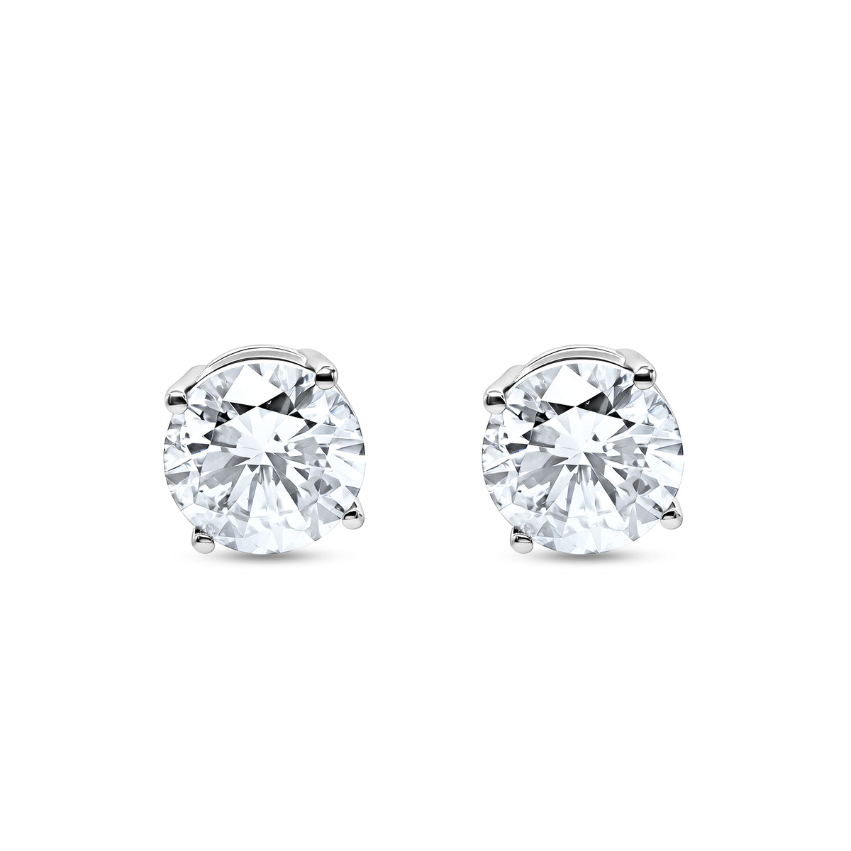 3.13 CTW Round Diamond Stud Earrings - alternate view
