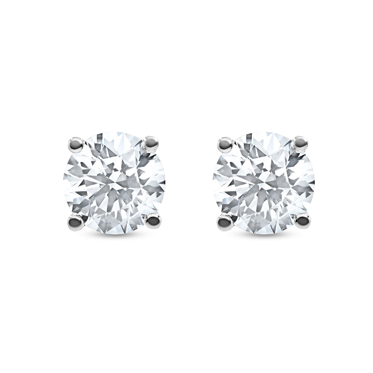 4.15 CTW Round Diamond Stud Earrings - alternate view