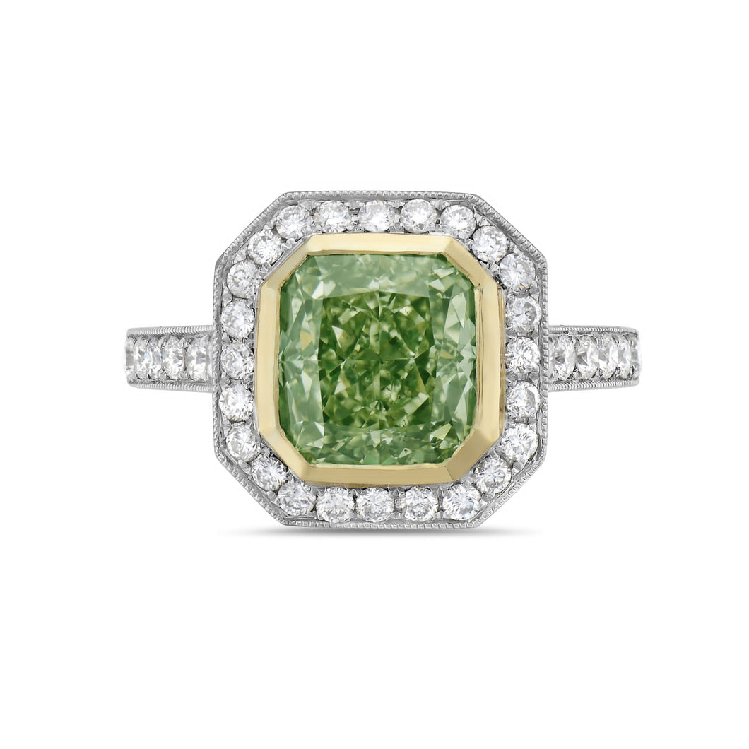 Green diamond ring (SKU R038)