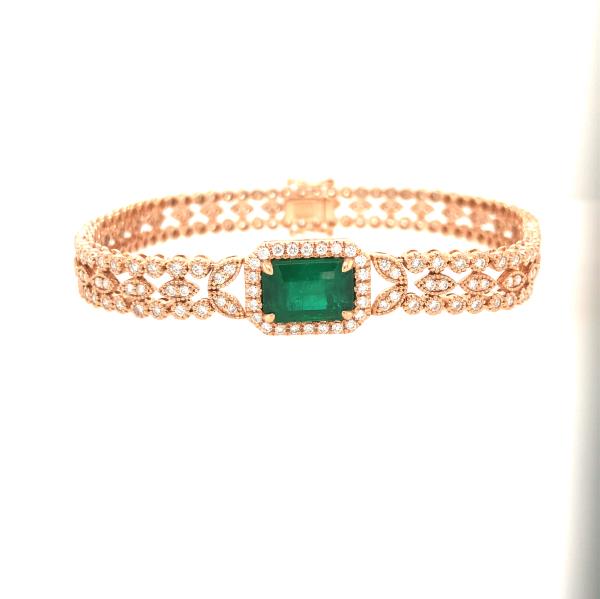 Diamond and Emerald bracelet (SKU B026)