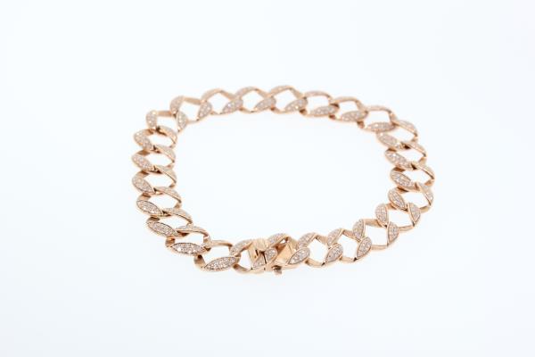 Rose gold Cuban link bracelet (SKU B034)