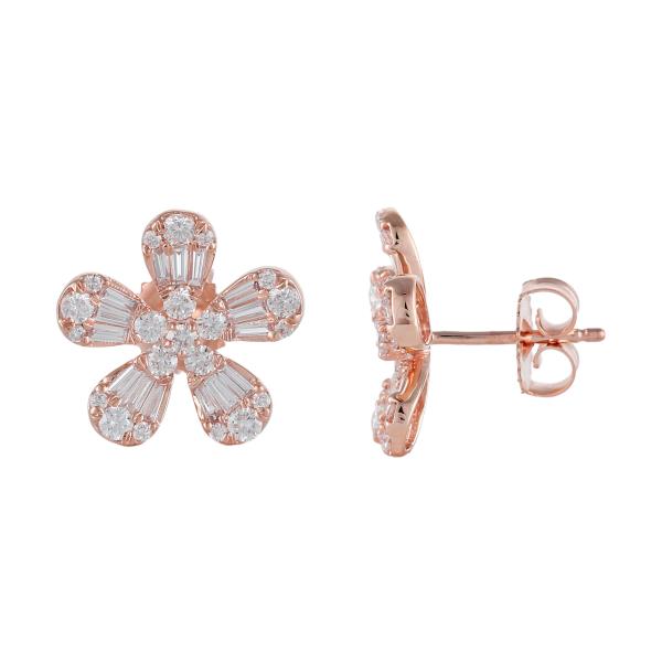 Rose gold flower earrings (SKU E013)