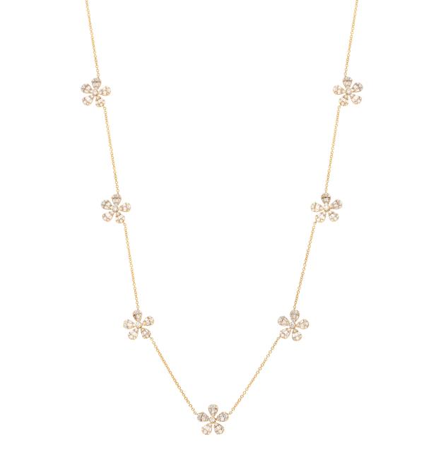 Diamond flower necklace (SKU N027)