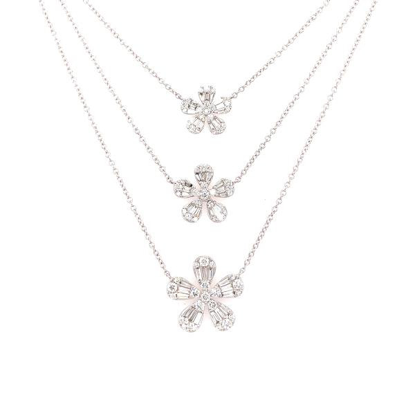 Diamond flower necklace (SKU N046)