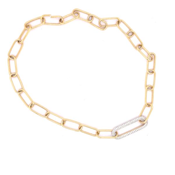 Paperclip diamond necklace (SKU N043)