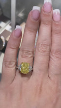 Load and play video in Gallery viewer, Yellow diamond engagement ring (SKU R029)
