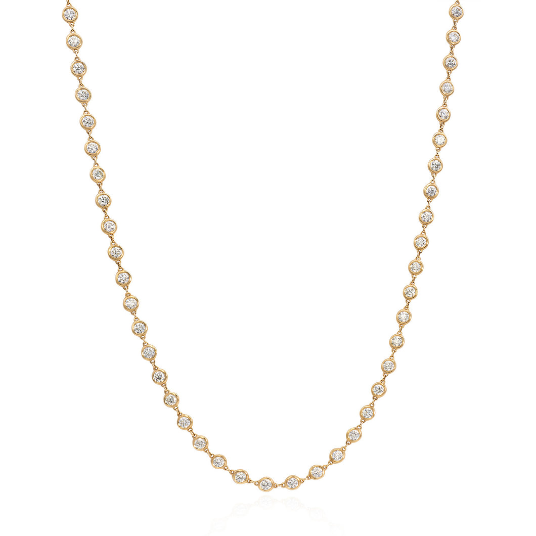 18k yellow gold diamond chain necklace (SKU N078)