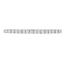 Load image into Gallery viewer, One handmade 14k white gold diamond tennis bracelet features 37 round brilliant cut diamonds weighing 12.12 carats total of G color, VS2 clarity, and of excellent cut and brilliance.
