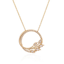 Load image into Gallery viewer, Diamond yellow gold pendant necklace (SKU N081)
