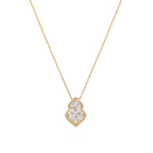 Load image into Gallery viewer, One handmade 14k yellow gold diamond necklace featuring 11 round brilliant cut diamonds weighing .47 carats total of F color, VS2 clarity, and of excellent cut and brilliance.
