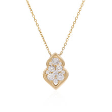 Load image into Gallery viewer, One handmade 14k yellow gold diamond necklace featuring 11 round brilliant cut diamonds weighing .47 carats total of F color, VS2 clarity, and of excellent cut and brilliance.
