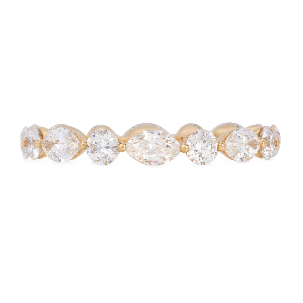 Marquise cut and round eternity band (R069)