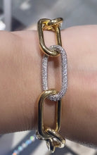 Load image into Gallery viewer, Diamond paper clip link bracelet (SKU B032)
