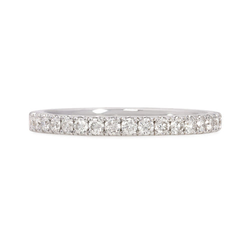 18k white gold diamond wedding band