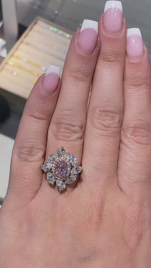 Gia 0.53ct Fancy Light Purplish Pink Diamonds Solid 18k Gold Female's  Diamonds Wedding Engagement Rings For Women - Rings - AliExpress
