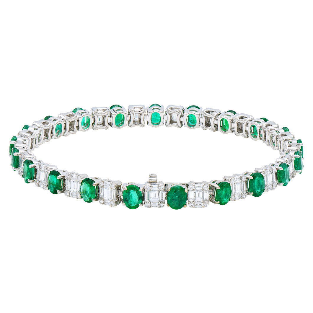 Emerald and diamond bracelet (SKU B058)