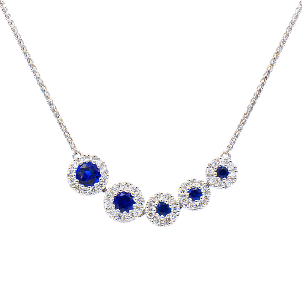Diamond and sapphire necklace (SKU N068)